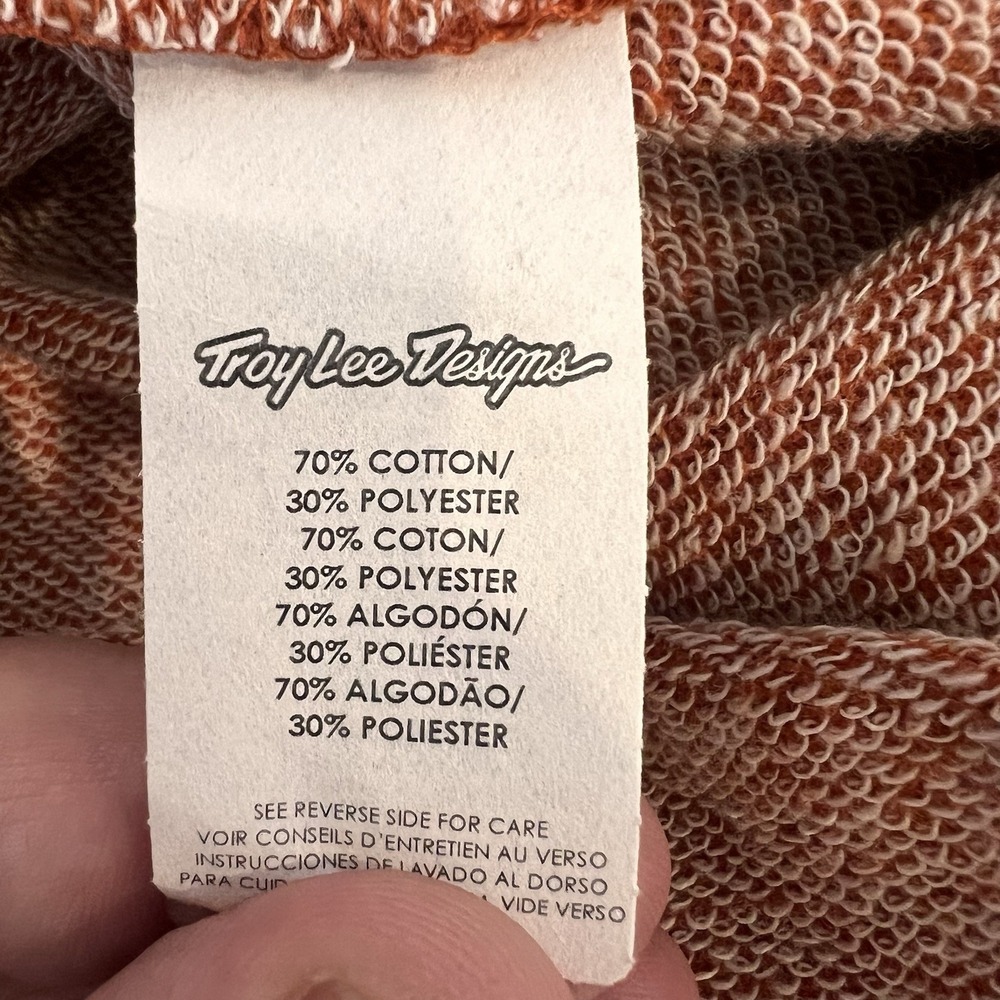 Troy Lee Design Hoodie Mens L Orange Zip Up Motocross MX Mountain Biking Patch‎ - Picture 11 of 11